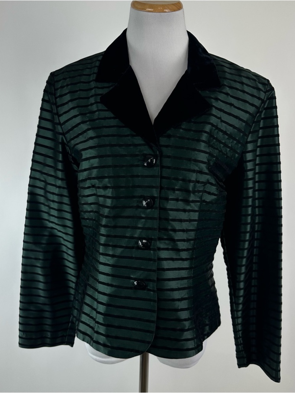 Vintage 90’s Positive Attitude Blazer Green Striped Size 12